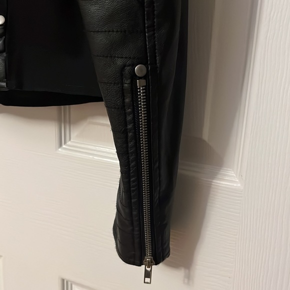 ABS Denim Collection Allen Schwartz S Black 100% PU (Vegan) Leather Jacket - Picture 7 of 10